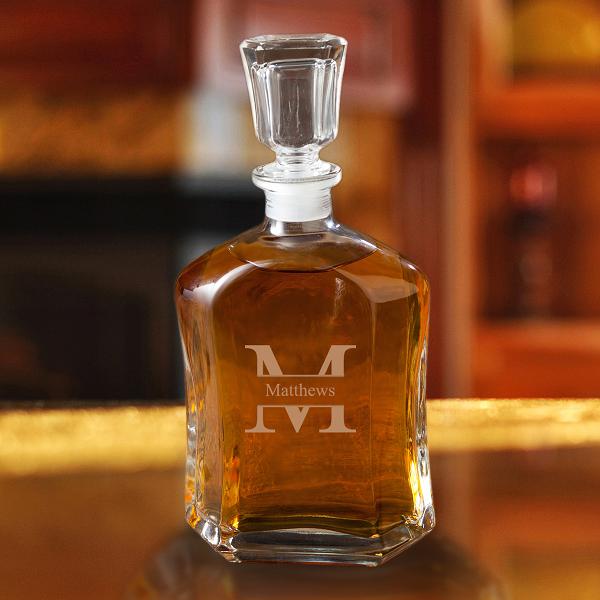 Monogrammed Whiskey Glass Decanter GC1269