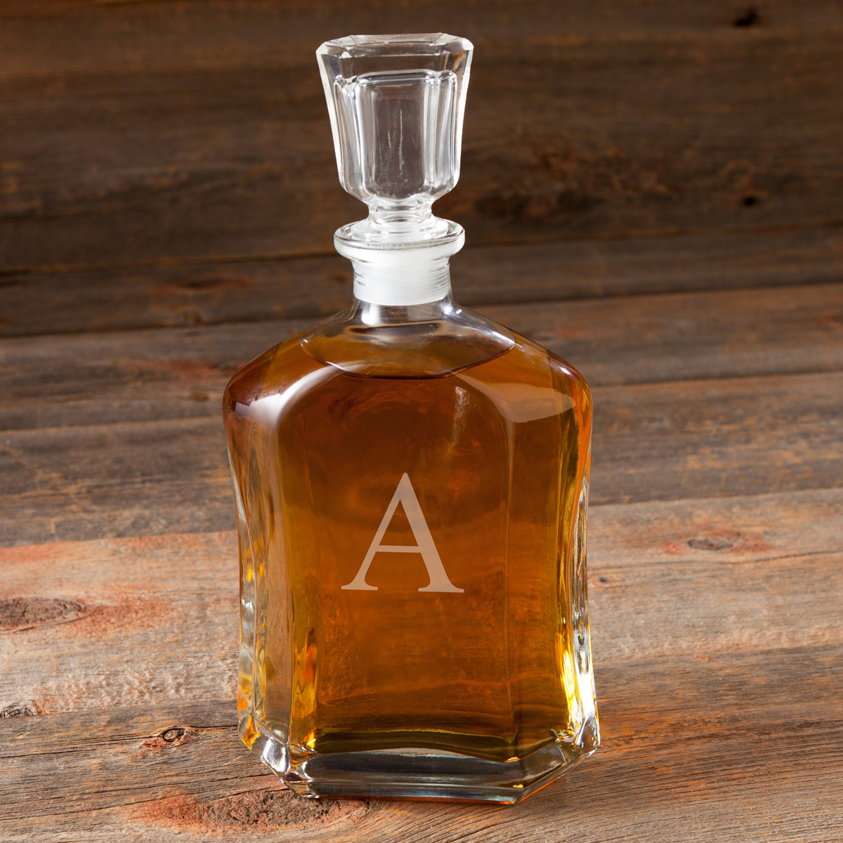 Monogrammed Whiskey Glass Decanter