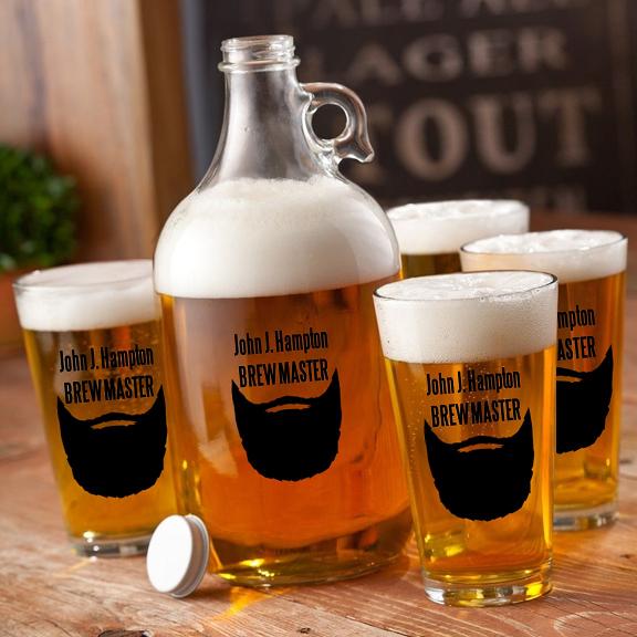 Personalized 64oz Movember Beard Growler Set GC1278