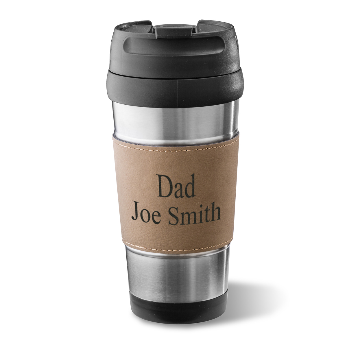 Personalized Leatherette Wrapped Stainless Steel Tumbler