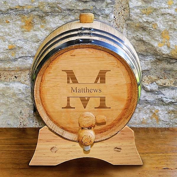 Monogrammed Oak Whiskey Barrel GC1387