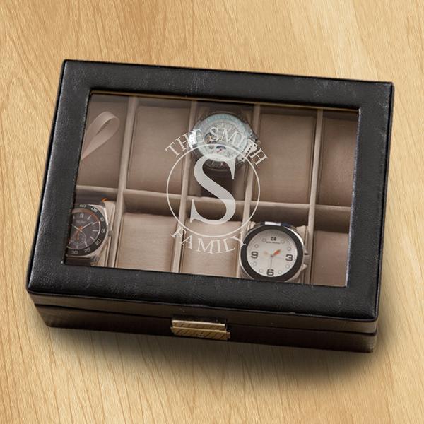 Monogrammed Leather Watch Box GC1400