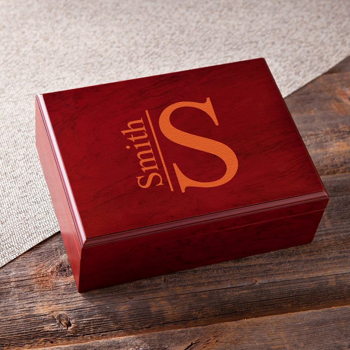 Custom Monogrammed Cherry Vision Humidor