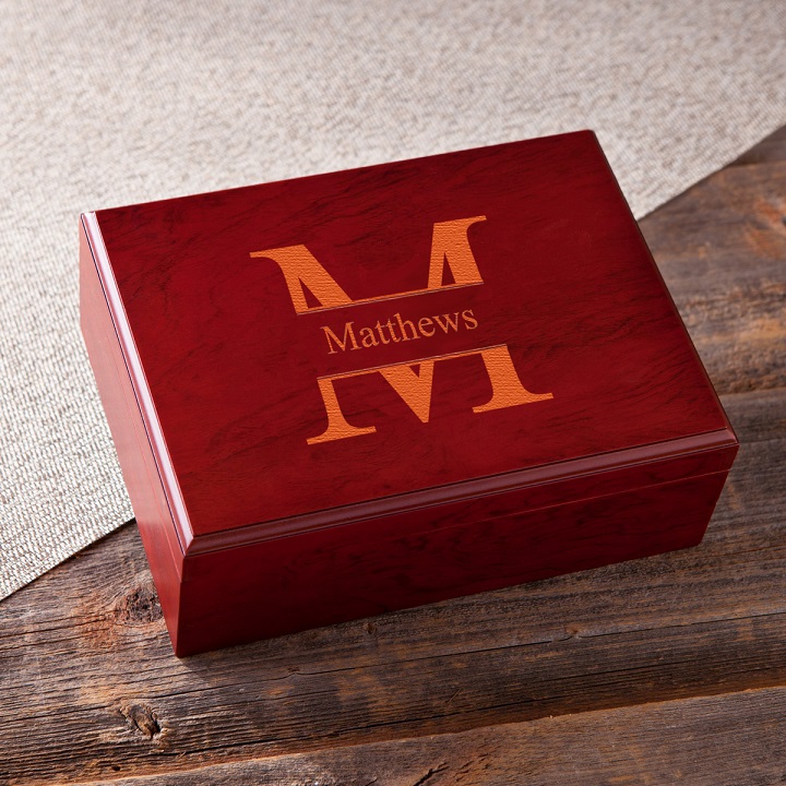 Custom Monogrammed Cherry Vision Humidor