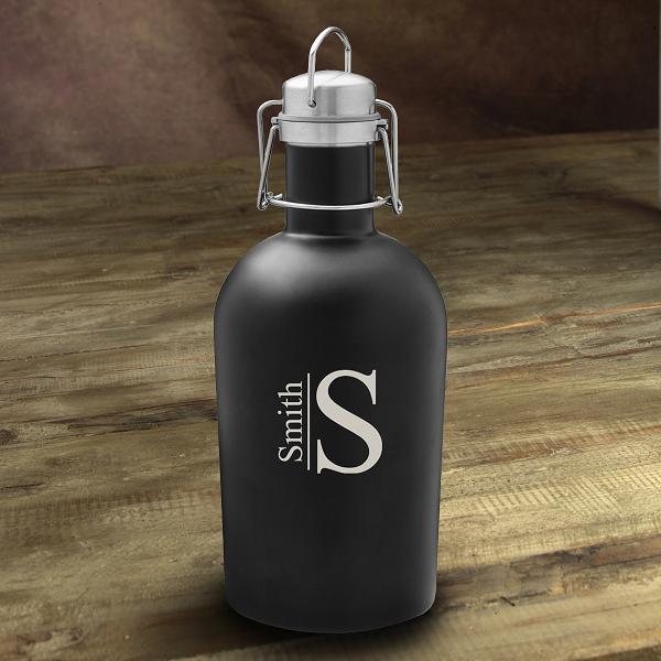 Personalized Stainless Black Matte Beer Growler GC1436