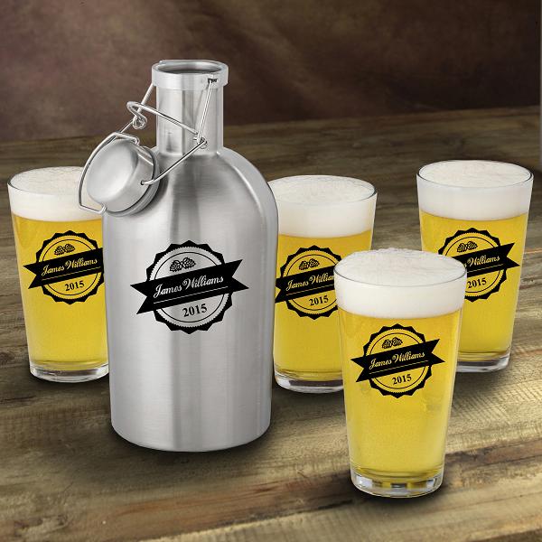 Personalized Stainless Steel Growler Bottle Cap Set GC1437BOTTLE-TOP