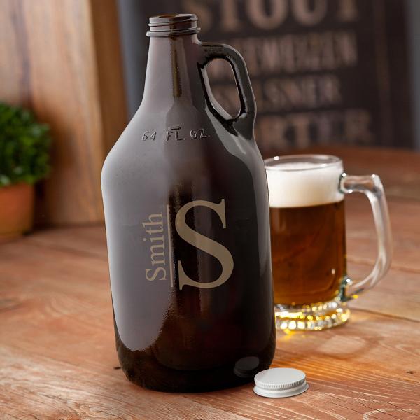 Personalized Amber 64oz Beer Growler GC1468