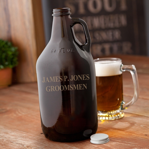 Personalized Amber 64oz Beer Growler