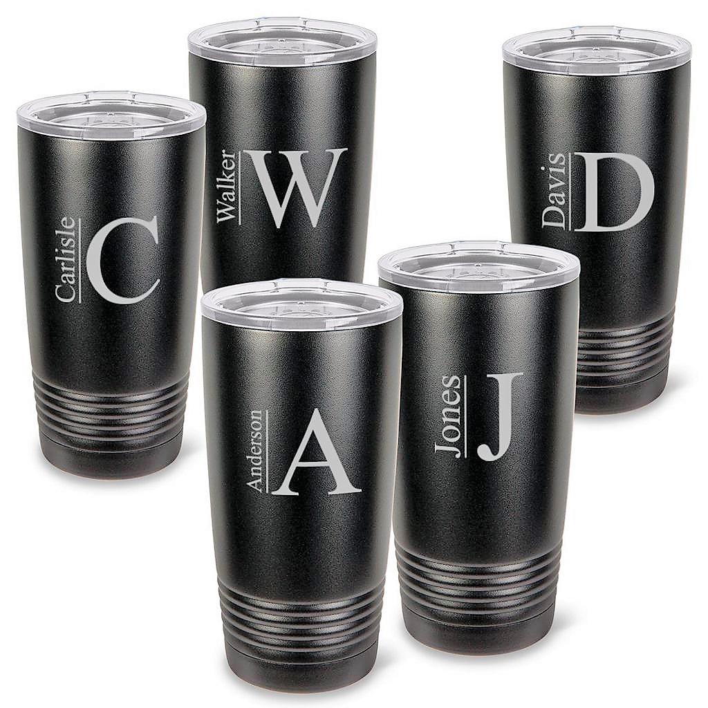 Personalized Matte Black 20 Oz. Tumblers Set Of 5 GC1522X5