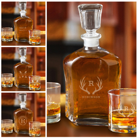 Personalized Spiffy Whisky Decanter and 2 Glass Set GC1667