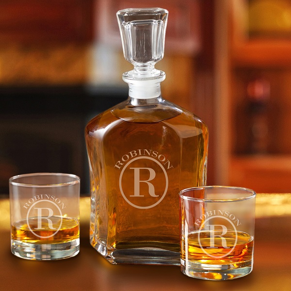 Personalized Spiffy Whisky Decanter and 2 Glass Set