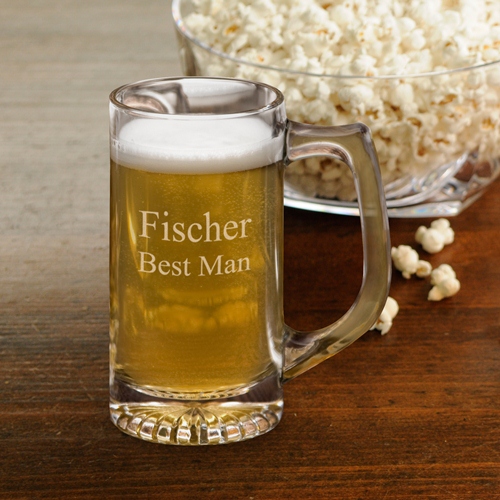 Engraved 12oz Glass Sports Brew Mug GC175