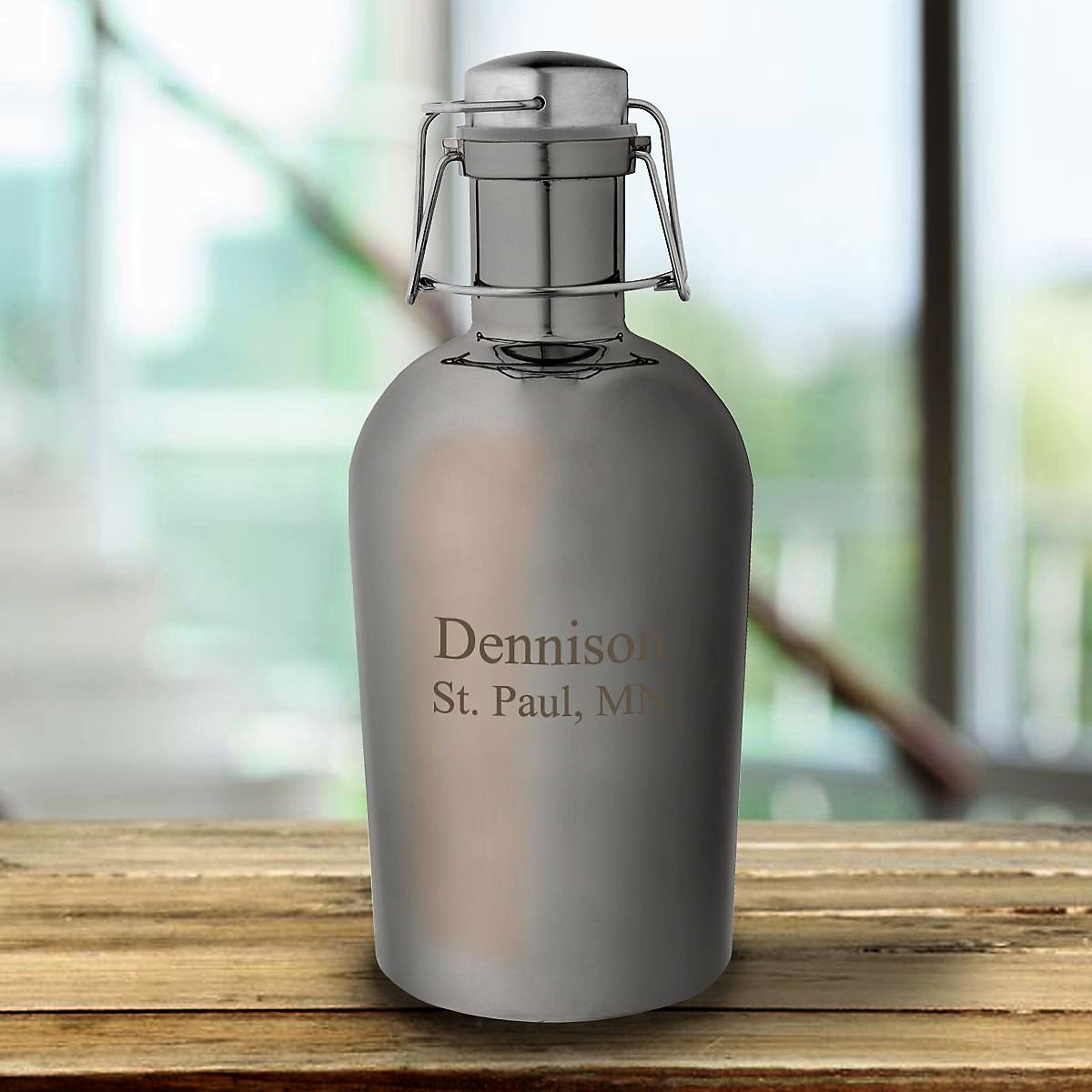 Personalized Gunmetal Keg Growler GC1870