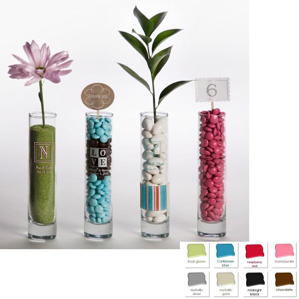 Flower Bud Vase Wedding  Cylinder Personalized 