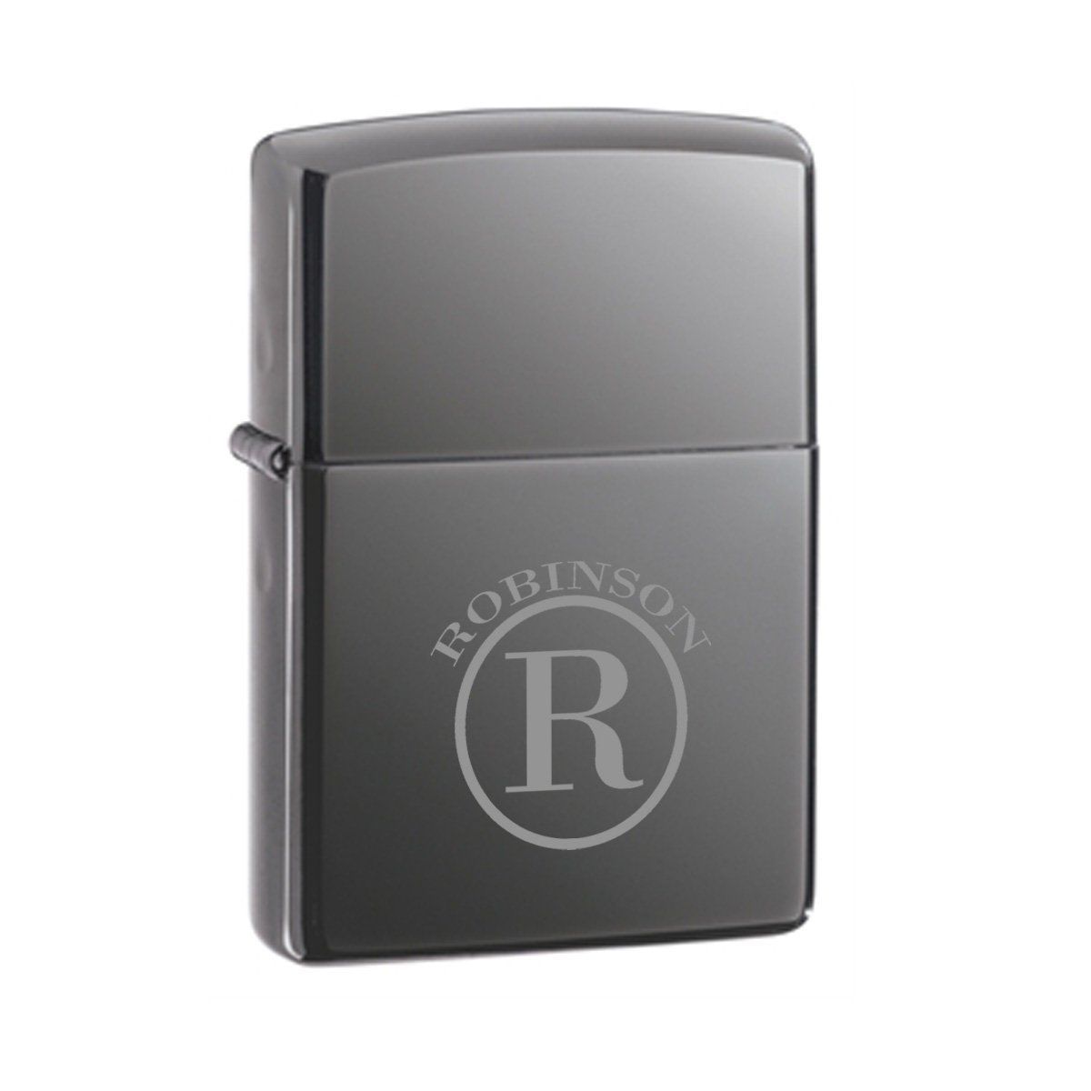 Engraved Slick Black Ice Zippo Lighter