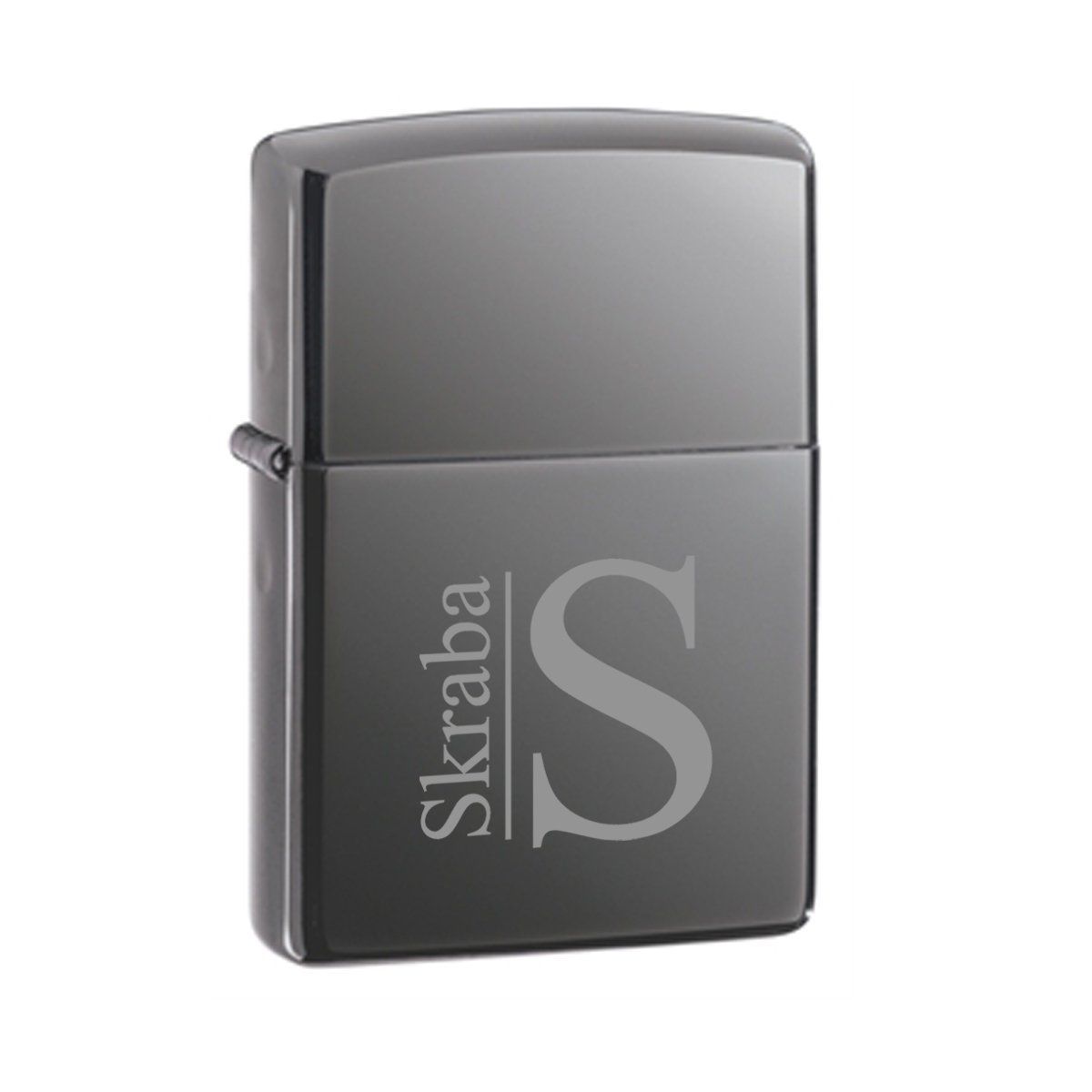 Engraved Slick Black Ice Zippo Lighter