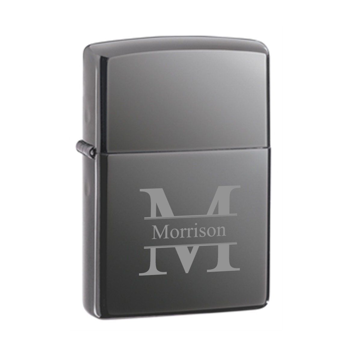 Engraved Slick Black Ice Zippo Lighter