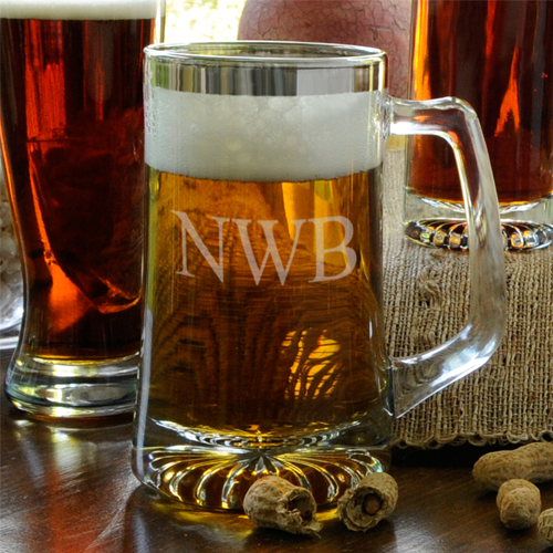 Personalized Silver Rimmed 25oz Sports Glass Mug GC215