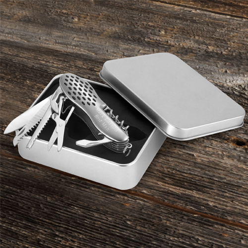 Engraved Klondike Army Knife Tool Set With Tin Box