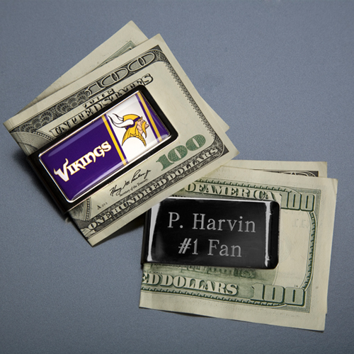 NFL Team Emblem Engraved Silver Money Clip GC284