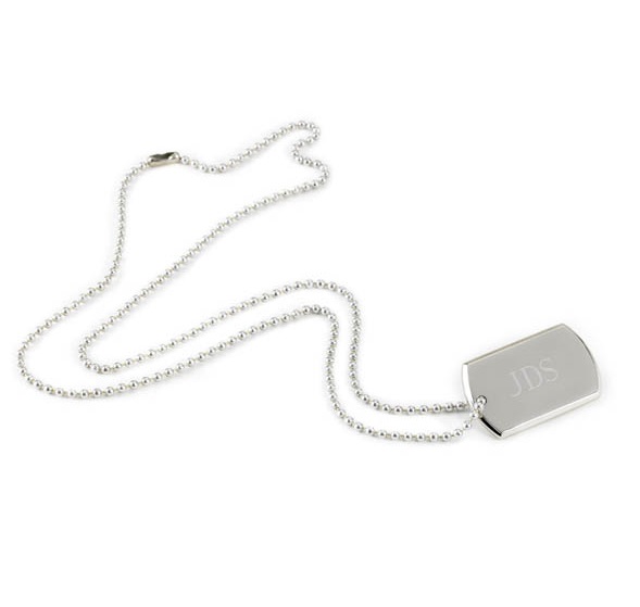 Engraved Silver Nickel Small Dog Tag GC416