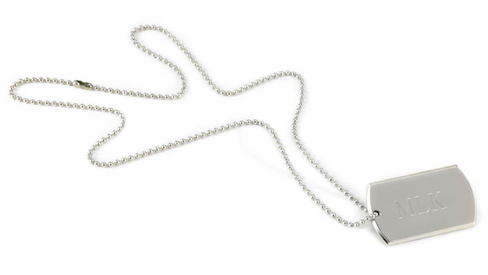 Engraved Silver Nickel Large Dog Tag GC417
