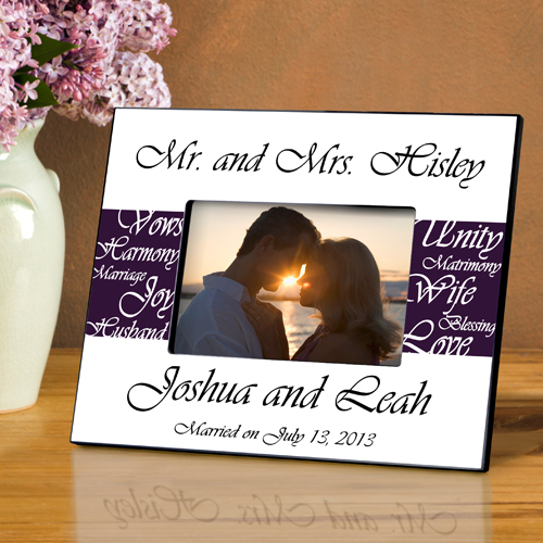 Mr and Mrs Personalized Wedding Frame Plum Purple GC430plum