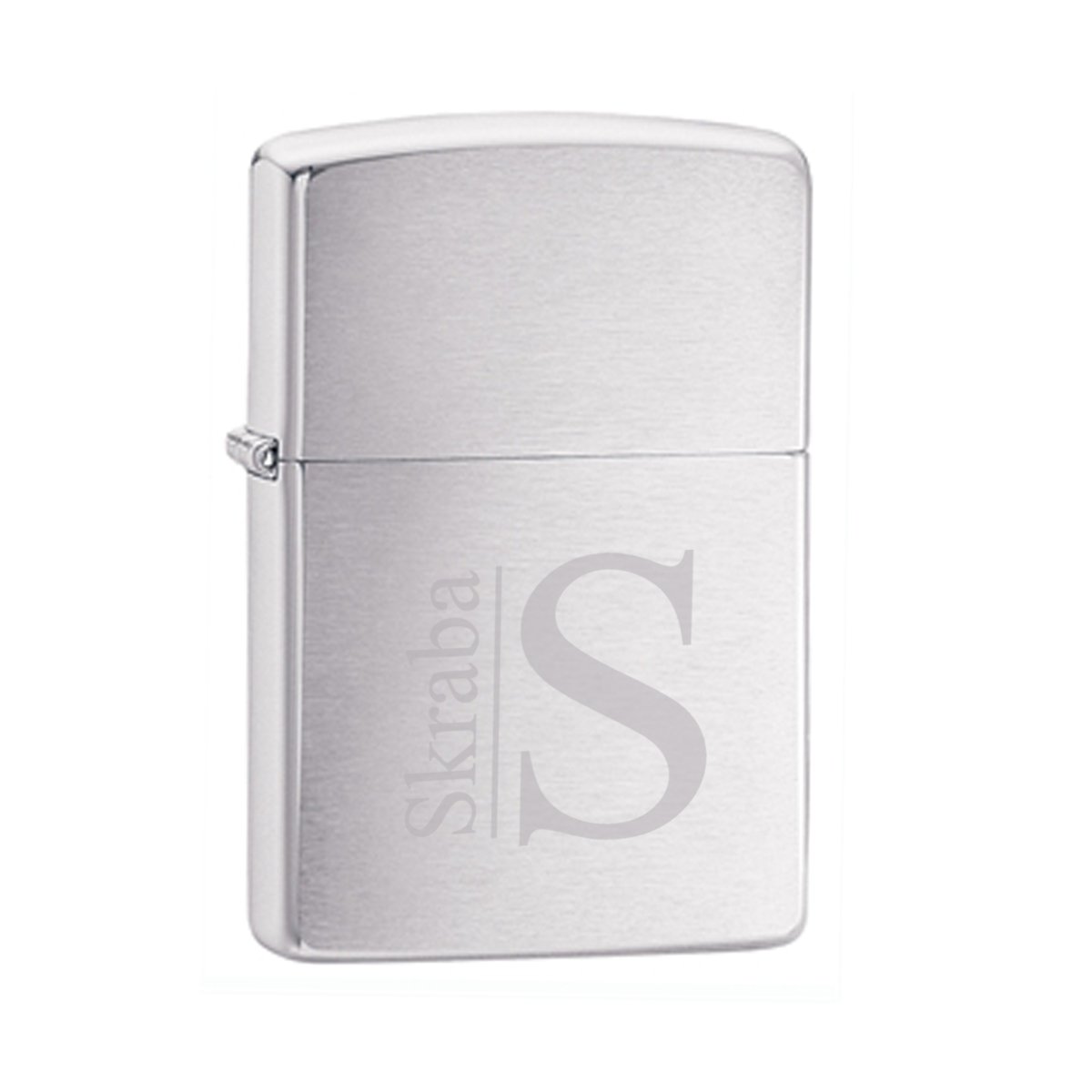 Engraved Brushed Chrome Zippo Lighter