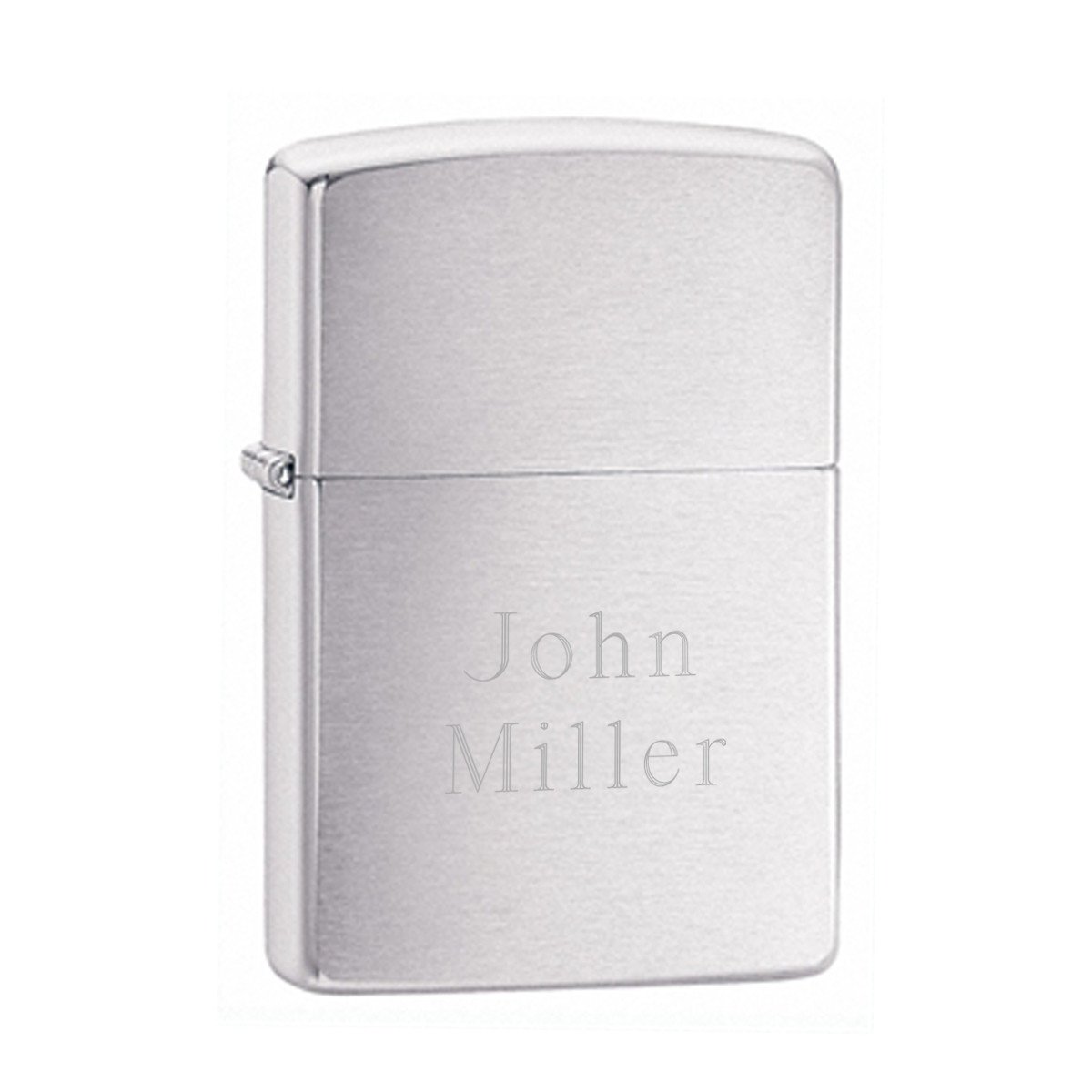 Engraved Brushed Chrome Zippo Lighter