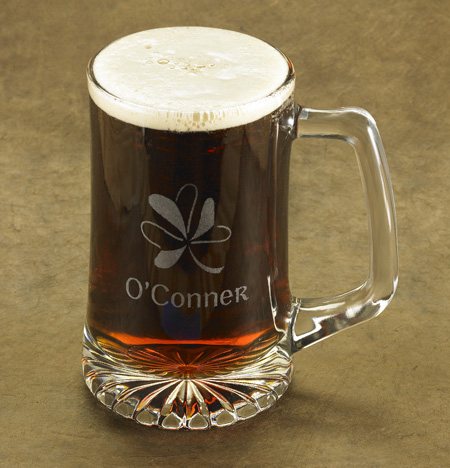 Engraved Lucky Shamrock 25oz Beer Mugs GC643