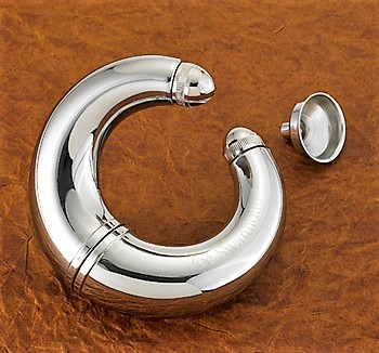 Engraved High Polished Silver Millennium Flask GC652