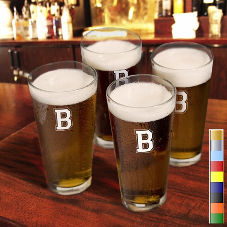 Personalized College Varsity Club Pint Glass Set