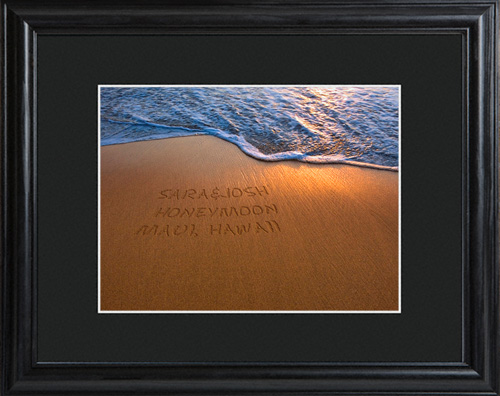 Personalized Shimmering Sand Creative Message Wall Print With Wood Frame