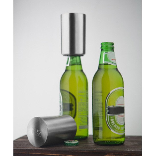 Engraved Brushed Silver Decapper Bottle Opener GC722