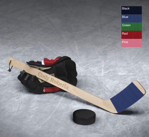 Personalized Mini Hockey Stick With Leather Strap GC723