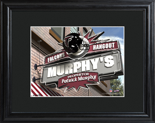 Personalized NFL Bar Black Wood Framed Print