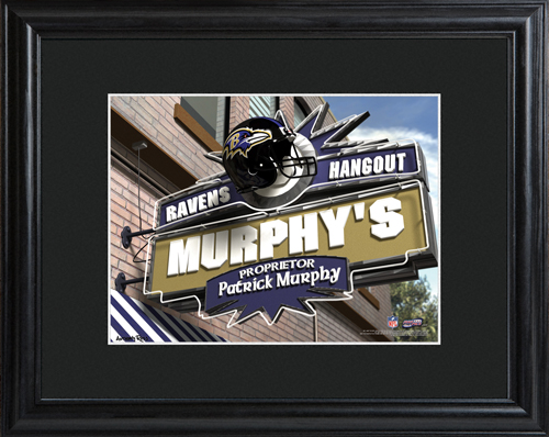 Personalized NFL Bar Black Wood Framed Print