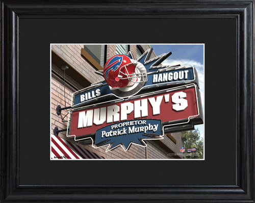 Personalized NFL Bar Black Wood Framed Print