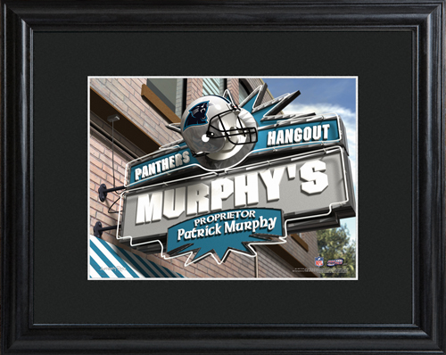 Personalized NFL Bar Black Wood Framed Print