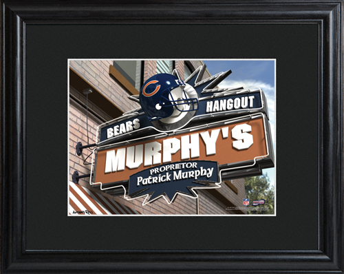 Personalized NFL Bar Black Wood Framed Print