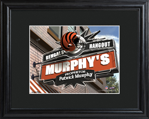 Personalized NFL Bar Black Wood Framed Print