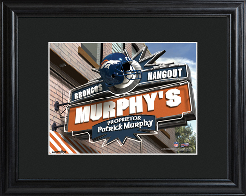Personalized NFL Bar Black Wood Framed Print