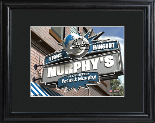 Personalized NFL Bar Black Wood Framed Print