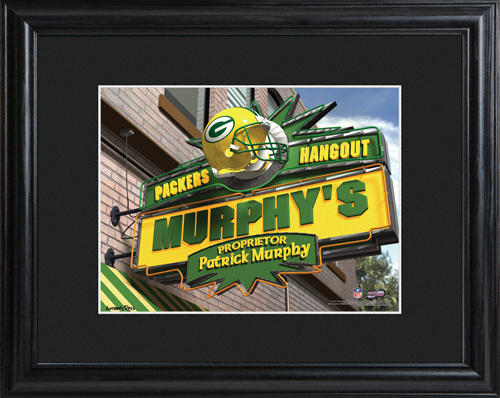 Personalized NFL Bar Black Wood Framed Print