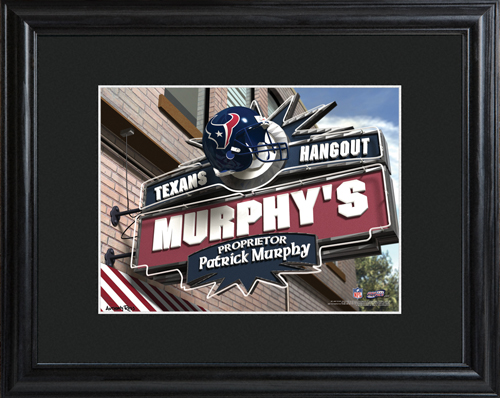Personalized NFL Bar Black Wood Framed Print