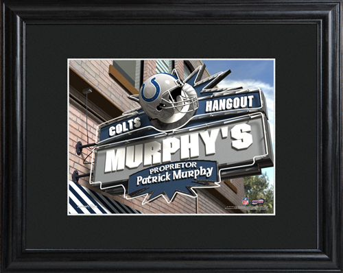 Personalized NFL Bar Black Wood Framed Print