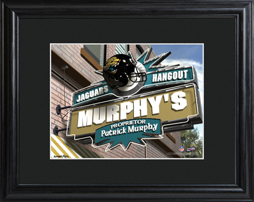 Personalized NFL Bar Black Wood Framed Print