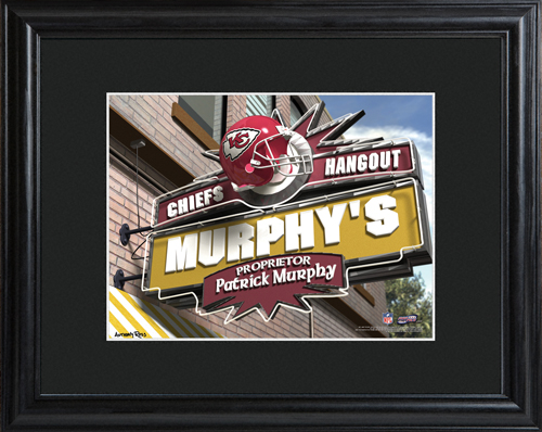 Personalized NFL Bar Black Wood Framed Print