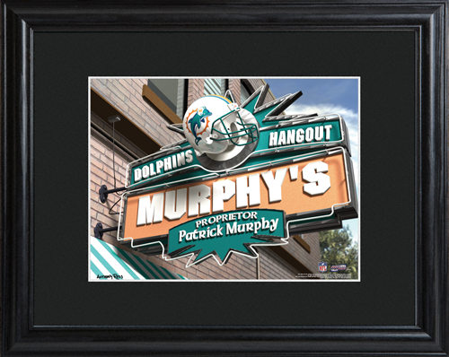 Personalized NFL Bar Black Wood Framed Print