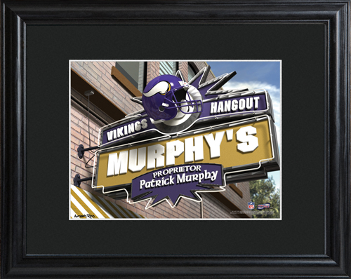 Personalized NFL Bar Black Wood Framed Print